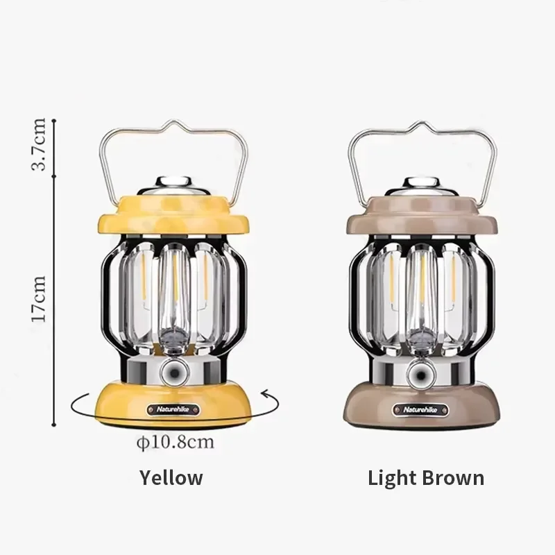 Outdoor IPX4 Waterproof ABS 12v LED Rechargeable Camping Lantern Lights Rotary Switch Creative Hanging Design White Red Body