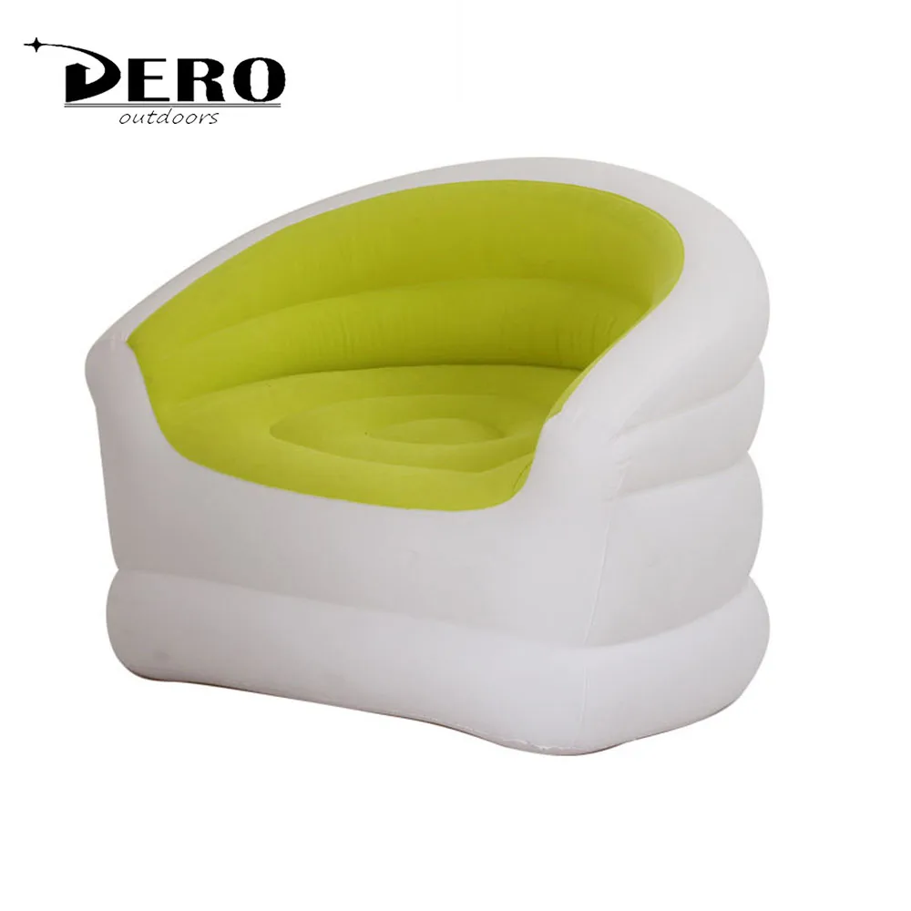 
DERO New Indoor and Outdoor folding PVC flocking inflatable Portable Pouf Chair with Backrest air bed sofa lazy sofa bed 