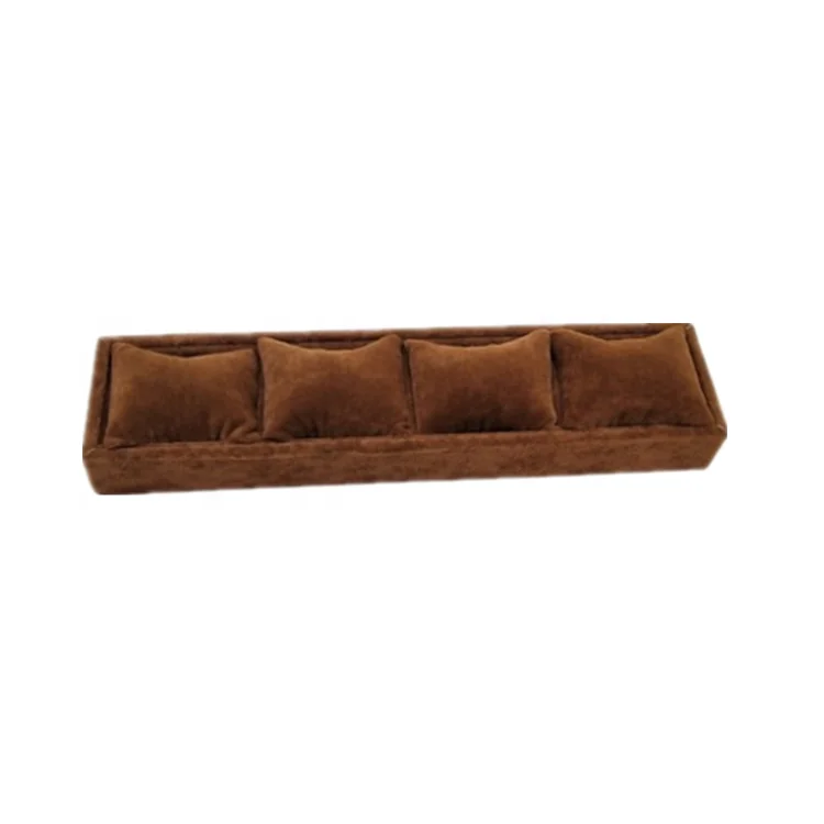 Custom Leather Velvet Jewelry Tray with Pillow for Wrist Watches Display