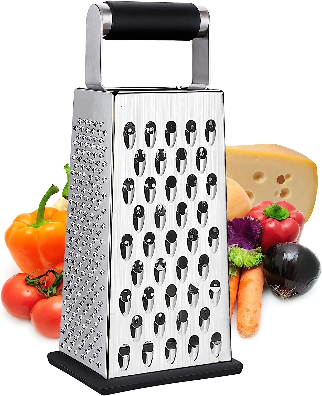 Box Grater 4-sided Cheese Grater for kitchen Stainless Steel Vegetable Grater