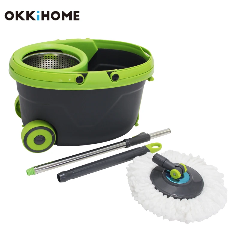 Spin Bucket mop with Easy Wheels for Magic 360 Degree Cleaning