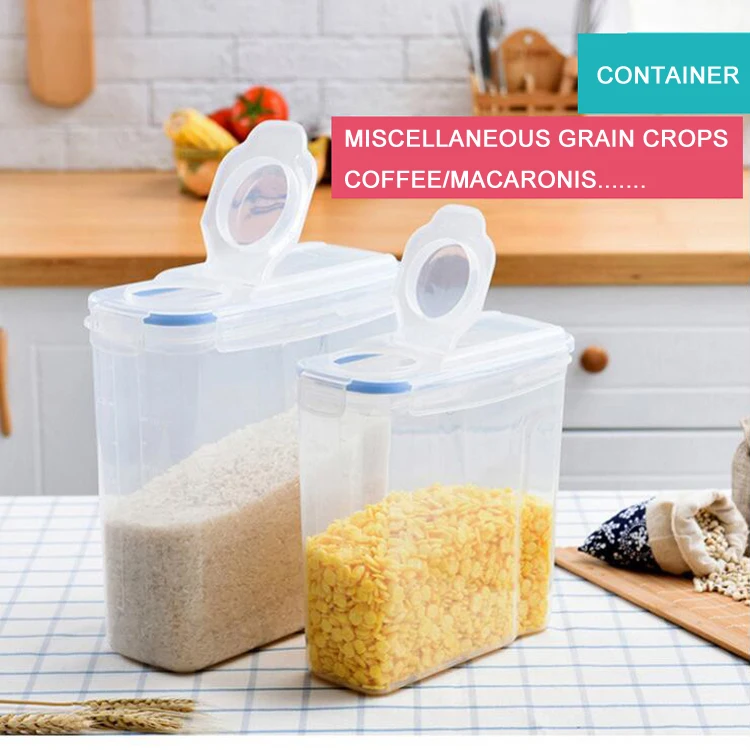 Plastic Clear Air-Tight Food Package Storage Container Durable Seal Pot For Dry Foods & Liquids Cereal Storage Containers