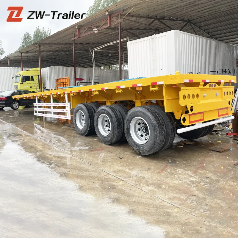 3 Axles 20ft 40ft Container Flat Bed Flatbed Semi Trailers