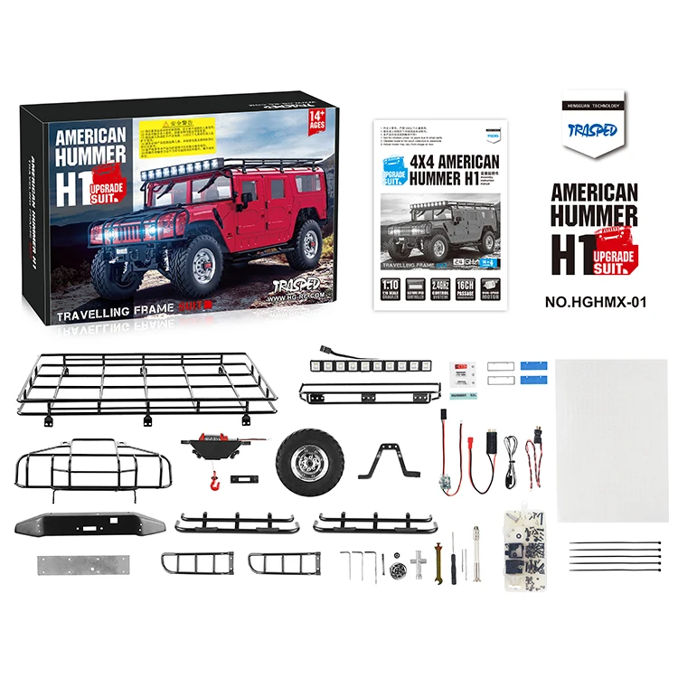 Hengguan TRASPED HG-P415 PRO OFFICIAL LICENSED PRODUCT 1/10 RC car 2.4G Full Scale 4X4 American Civilian Hummer H1 rc car 4x4