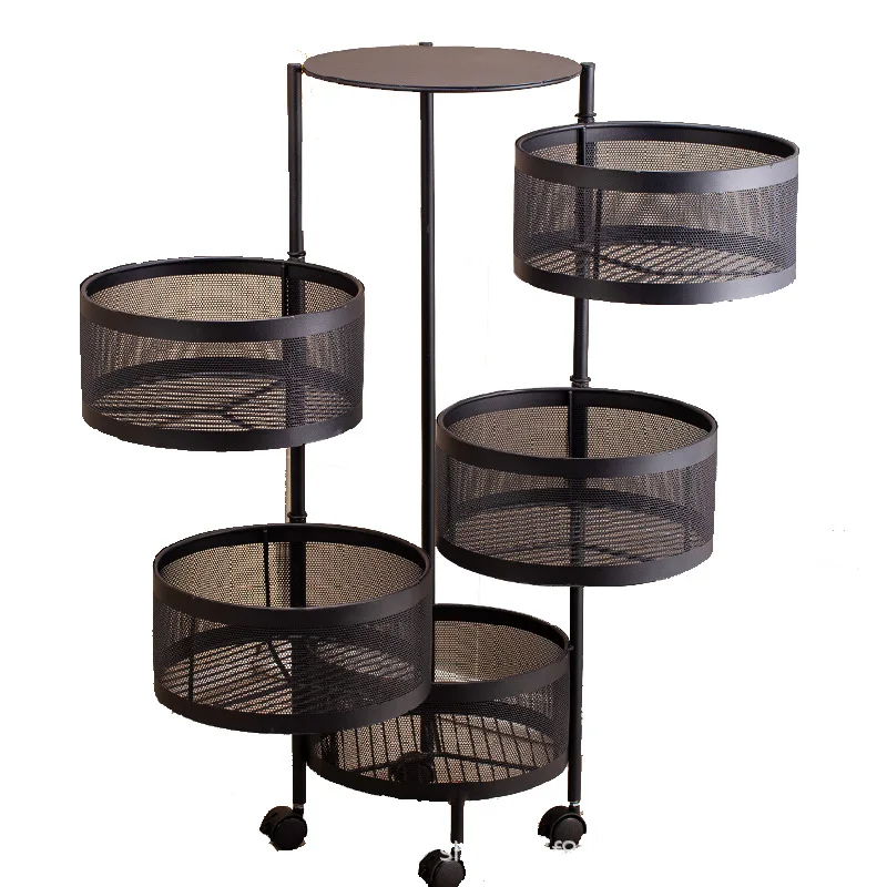 XingYou best seller kitchen rotating storage shelves rack vegetable organizer metal storage rack trolley