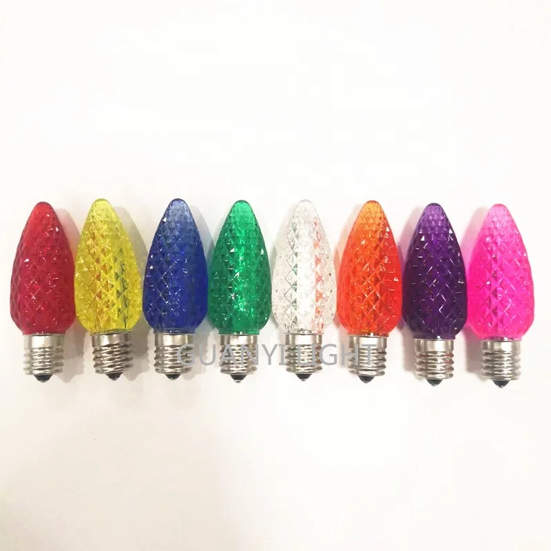 Commercial grade opticore c9 LED multi color faceted SMD Christmas light bulbs