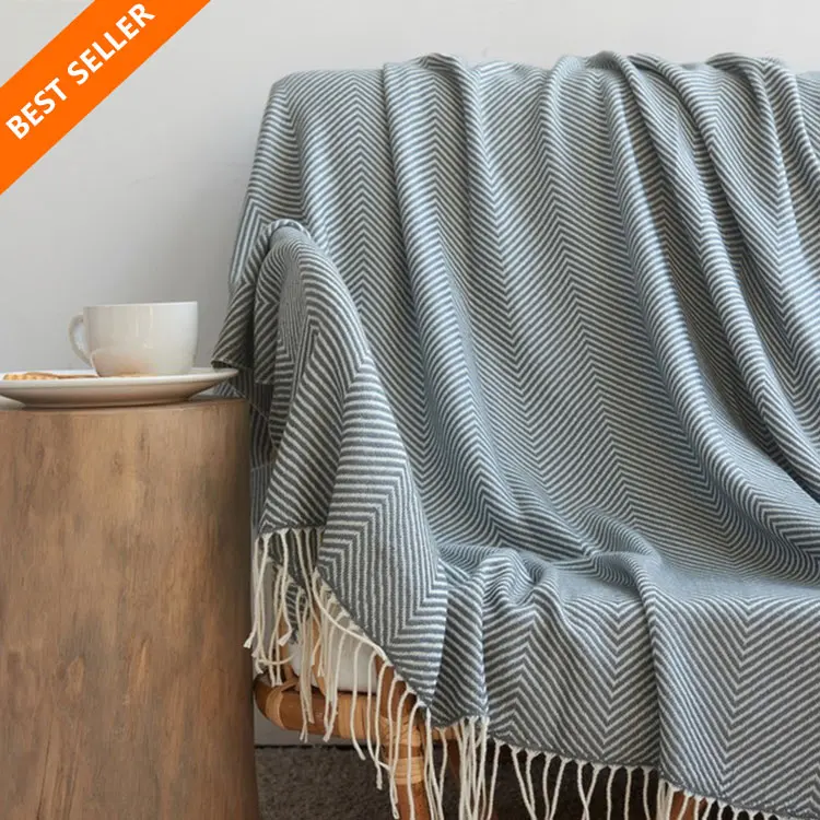 Скандинавский винтажный Американский роскошный макраме декоративное мягкое акриловое шерстяное трикотажное одеяло с кисточкой