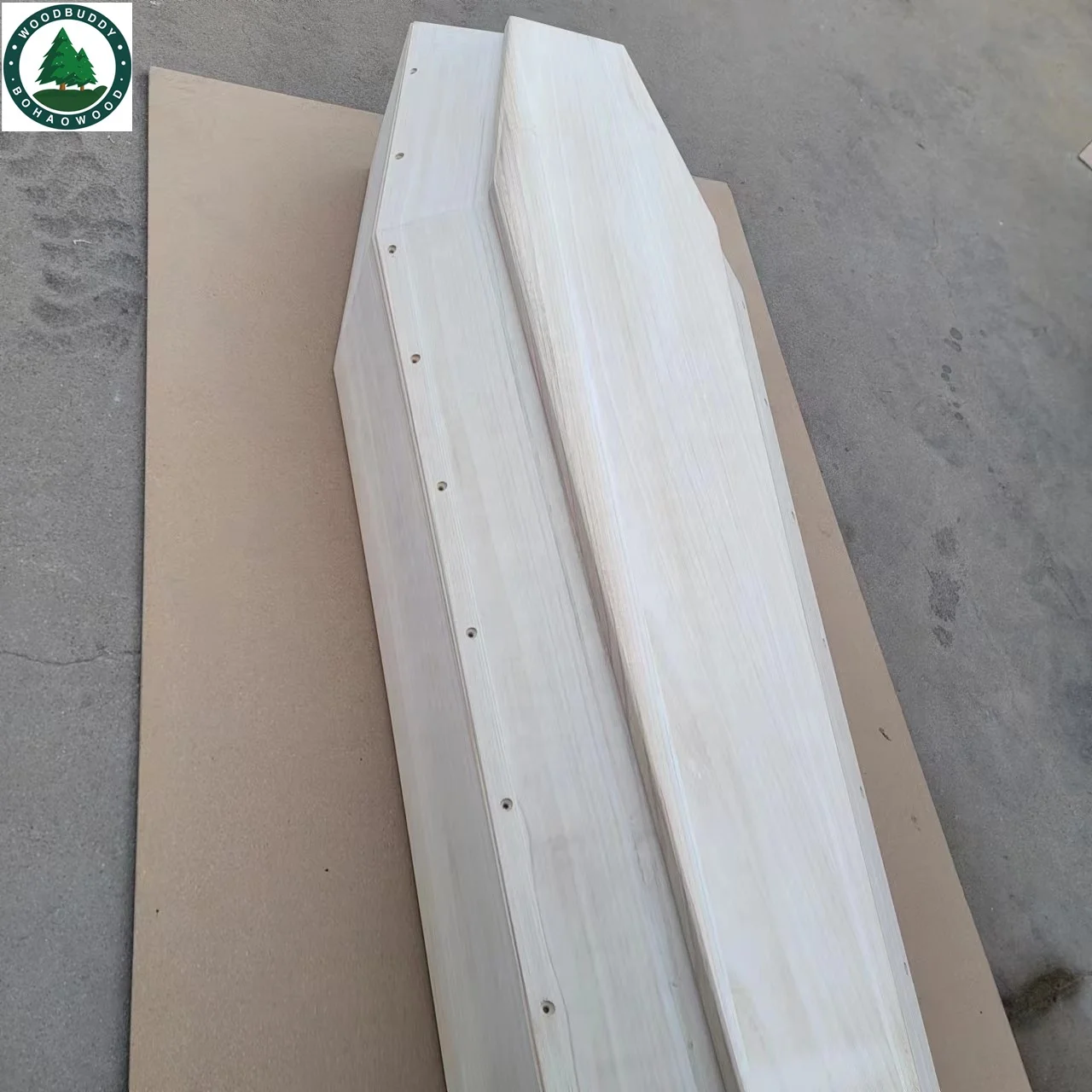 HEZE Factory sale affordable knocked down wooden coffin with color / plain paulownia coffin