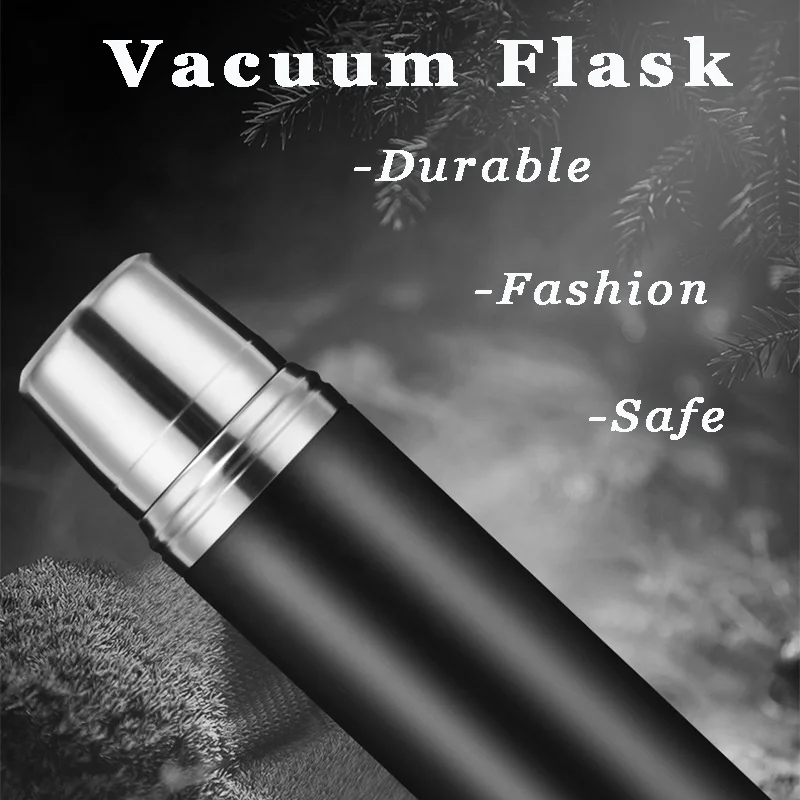 wholesale double wall vacuum insulated stainless steel termos flask with strap termos mug