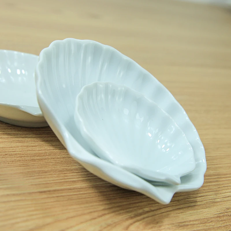 Customized cheap unbreakable pottery bone china mother of pearl shell plate