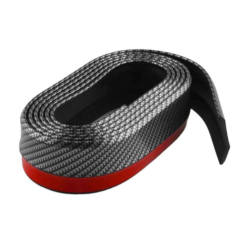 98'/2.5M Universal Front Bumper Spoiler Rubber Skirt Protector Lip strips for Cars Trucks SUV Black