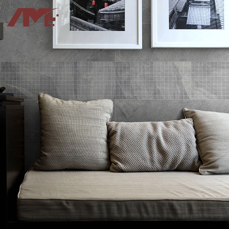 Полированная большая глазурованная керамическая серая фарфоровая напольная