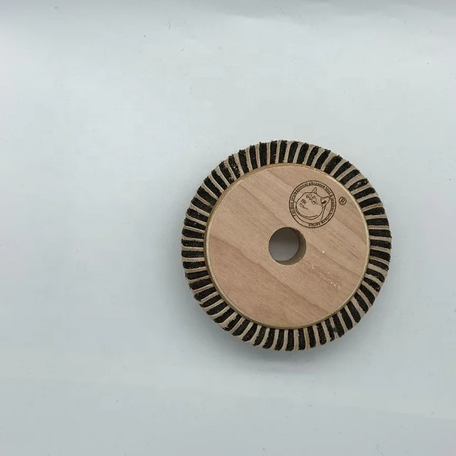 leather felt round brush in leather and cloth material  for leather and shoe industry  giving smoother   as buffing wheel NND110