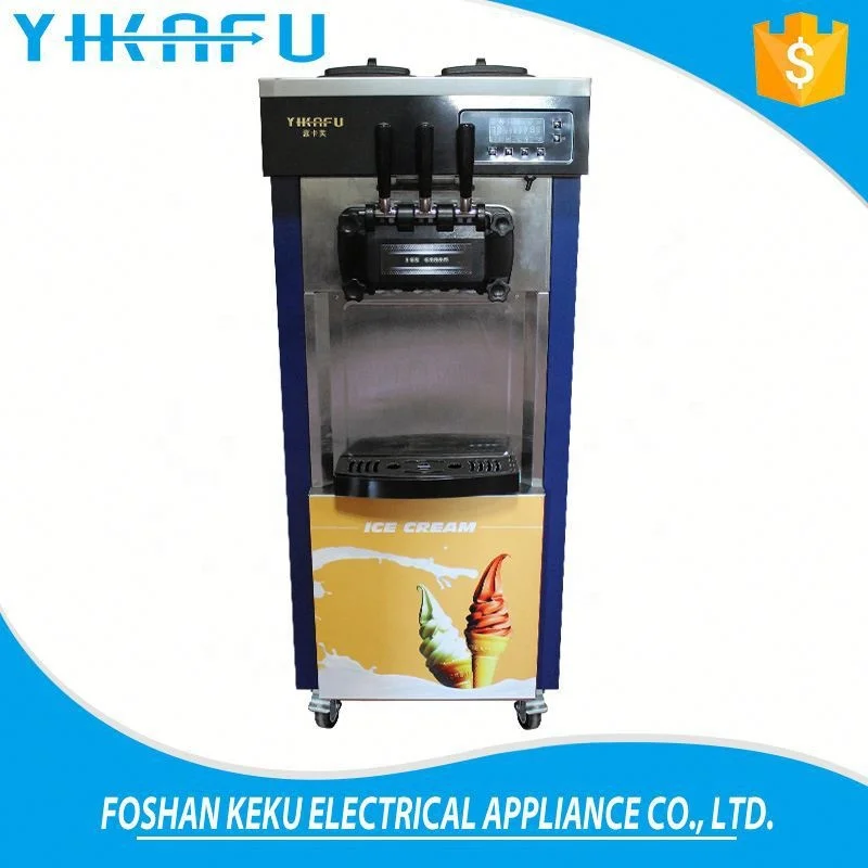 Commercial Automatic Snack Table Top Three Flavors Soft Serve Filling Ice Cream Making Machine For Sale