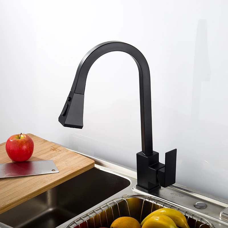 SKL-CL003B Kitchen faucet pull out black kitchen faucet mixer with flexible hose