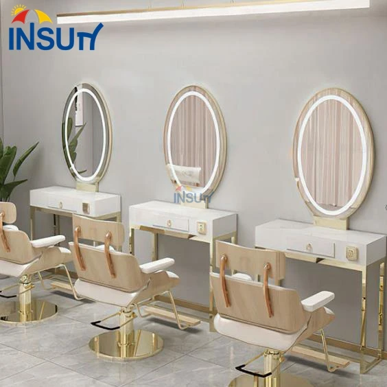 Modern nail salon furniture makeup table throne dressing with mirror new design small vanity table for salon