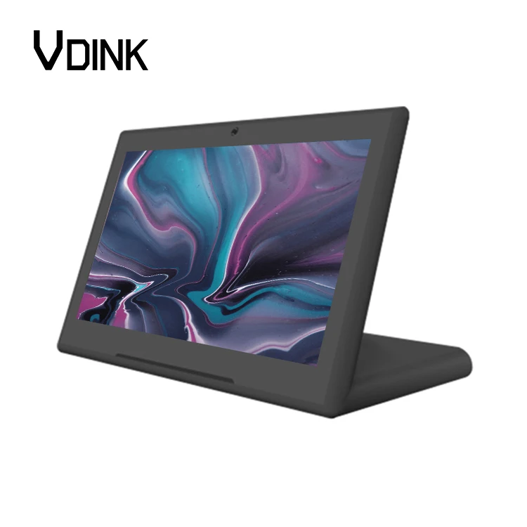 Vdink Capacitive Touch Screen L Shape 7 Inch Customer Feedback Evaluator Restaurant Ordering Camera Desktop Android Tablet