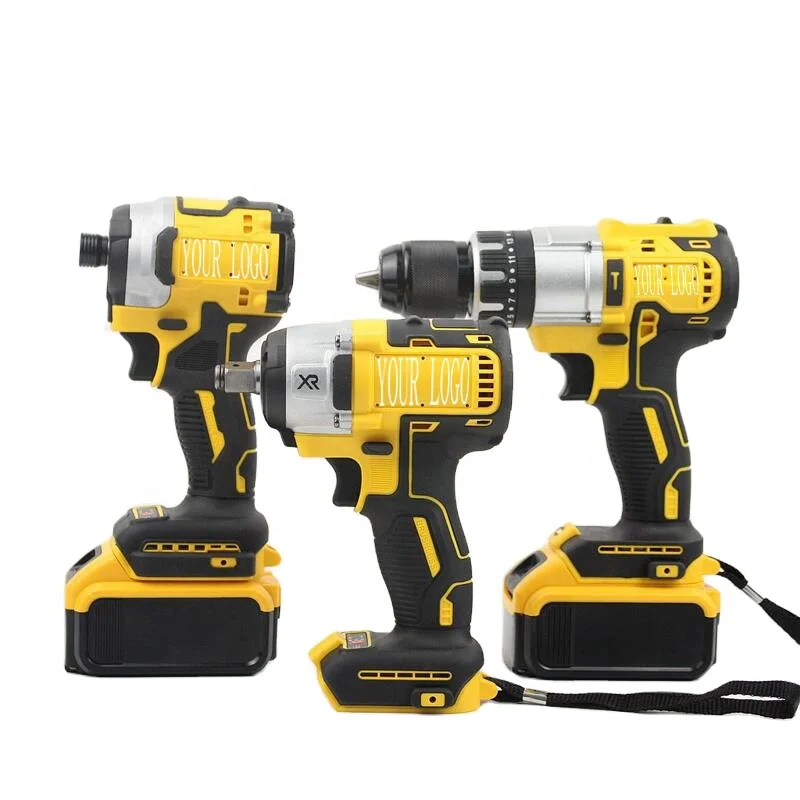 21V high torque electric cordless lithium-ion battery handheld power drill tools with impact function
