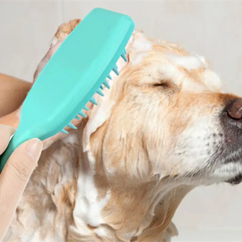 2024 New Pet Shower Brush Silicone Handle Anti Hair Care Cleaning Pet Shower Supplies