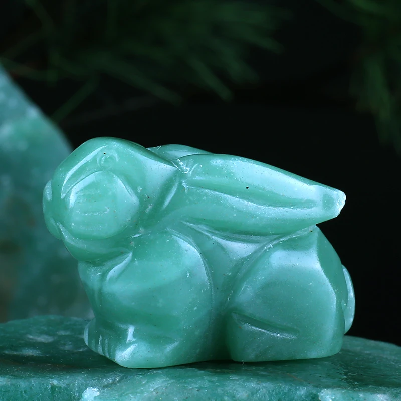 1.5 inch handmade stone carving rabbit factory wholesale customizable jade rabbit decoration