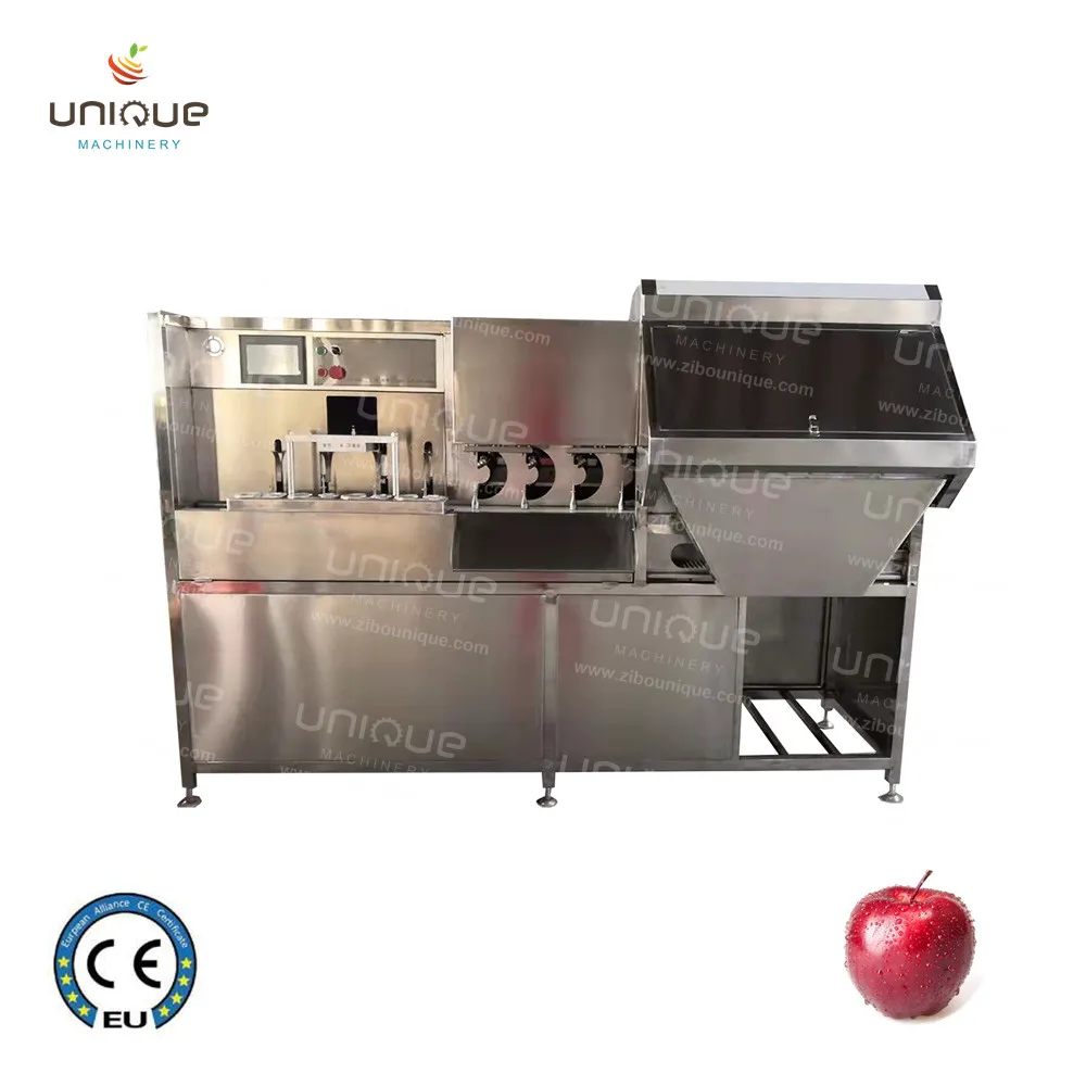 Automatic industrial apple peeling/pitting/cutting machine