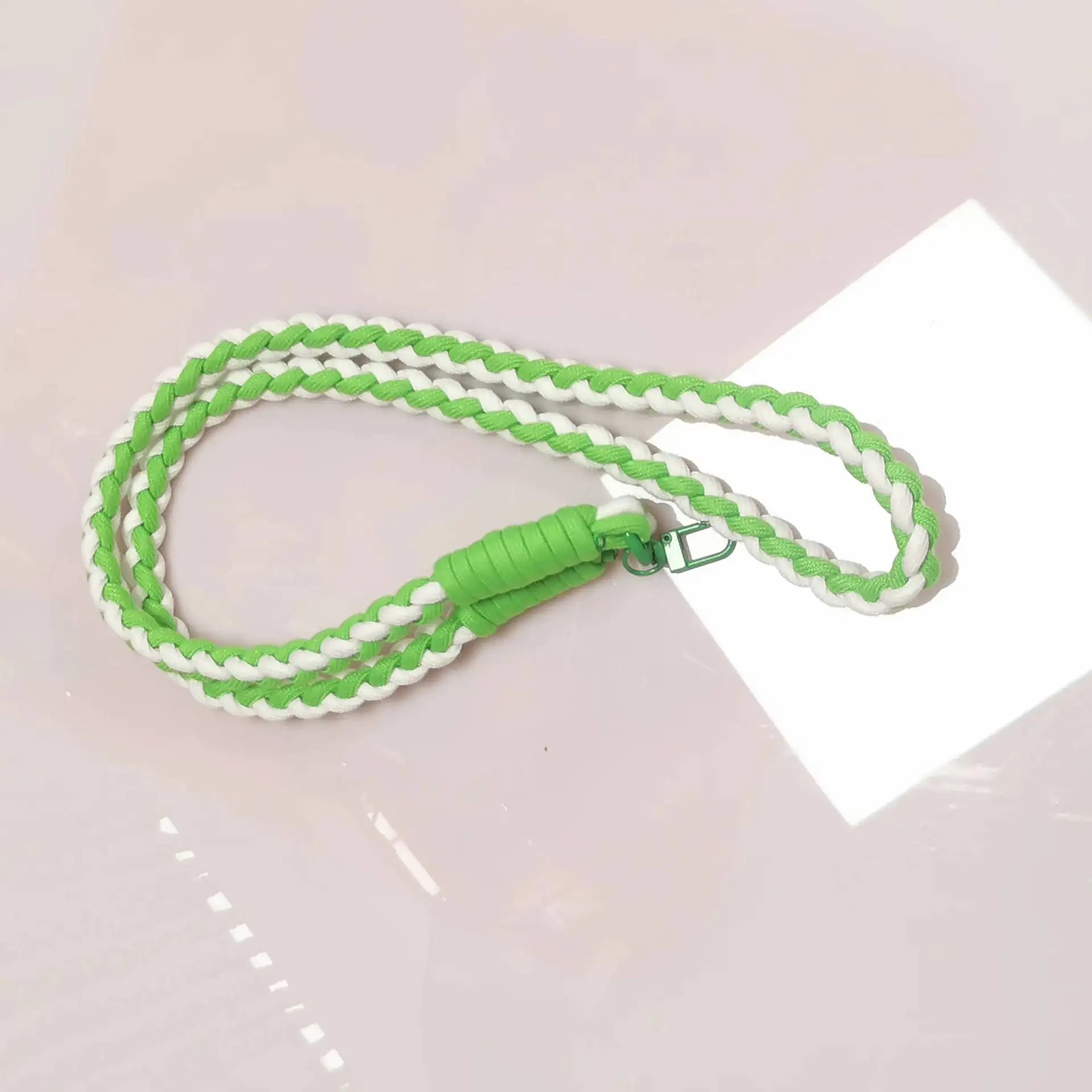 Universal Hanging Cord Double Color 60cm length polyester woven rope Neck Shoulder Bag Lanyard Strap For Mobile Phone Chain