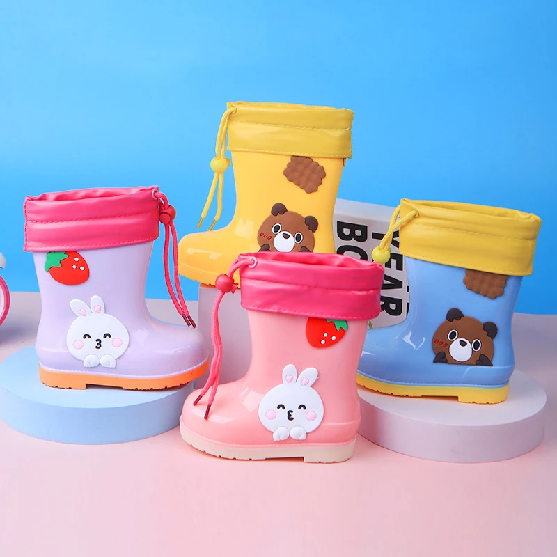 Kids Rain Boots For Children Cartoon Thermal Shoes Rain Boots For Kids For Girls Boys Infant Baby Waterproof Shoes Dabble Boots