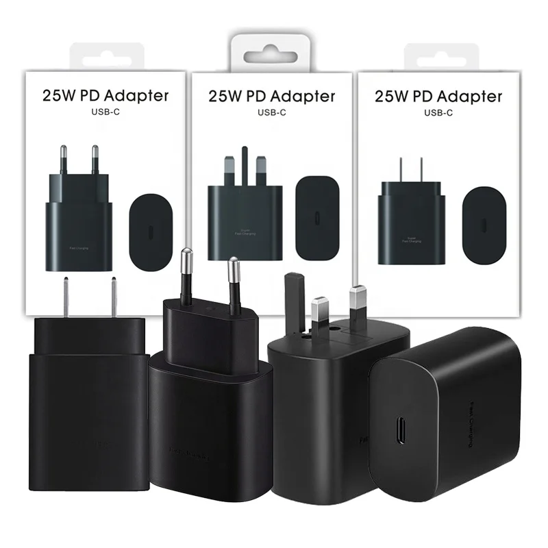 Original 1:1 Usb C Wall 25w Pd Super Fast Charger Power Adapter Usb Type C Wall Charger For Samsung 10/note 20/s20 Charging