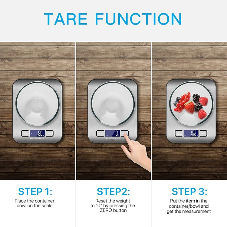 Low Price Stainless Steel Multifunction 5Kg 11Lb Weight Electronic Weighing Kitchen Food Digital Scale