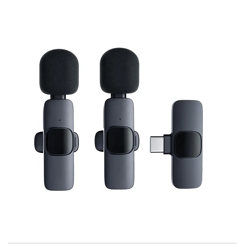 K8 wireless Lapel microphone professional podcast equipment Lavalier mic  k8 Wireless microphone for iphone Android mobile phone