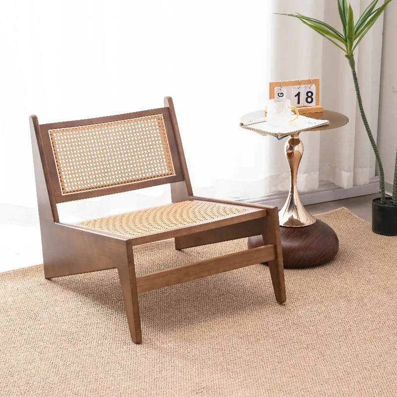 Nordic leisure chair living room solid wood lazy sofa chair Factory wholesale single armrest sofa chair