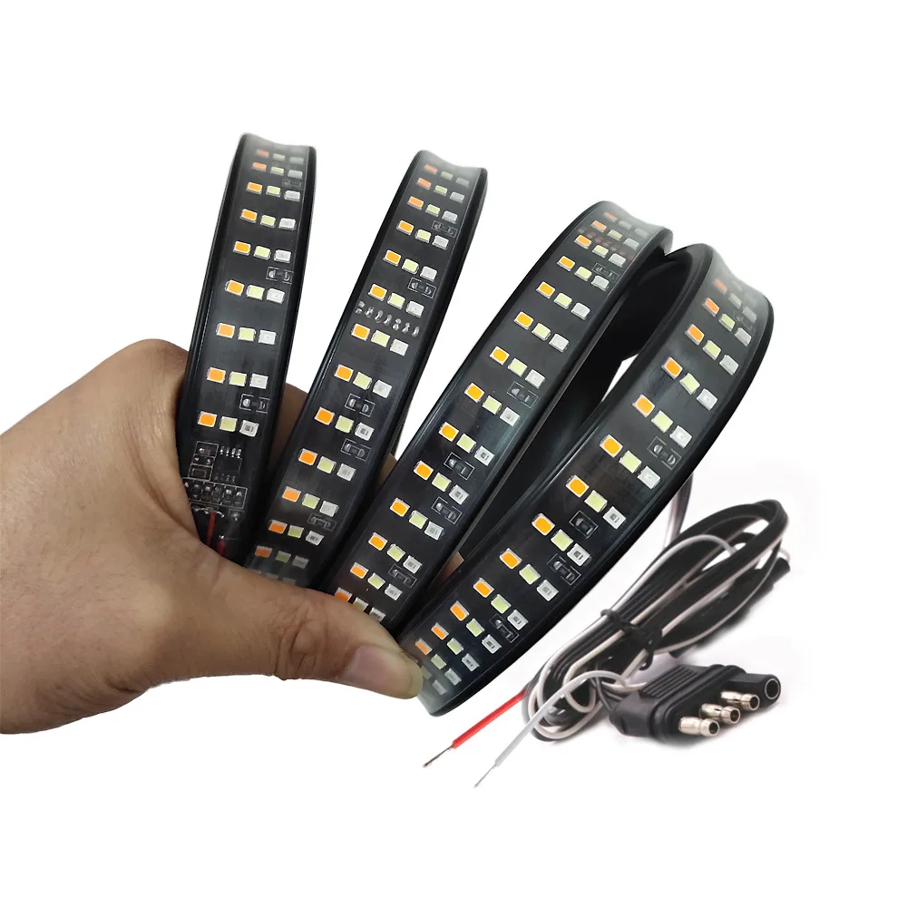 A8 Tail light New Style 60 inch 3 Row Slim LED 12V 24V Flexible Curved Barra Led Bar 4x4 Pick up Truck Car Offroad Led Light Bar