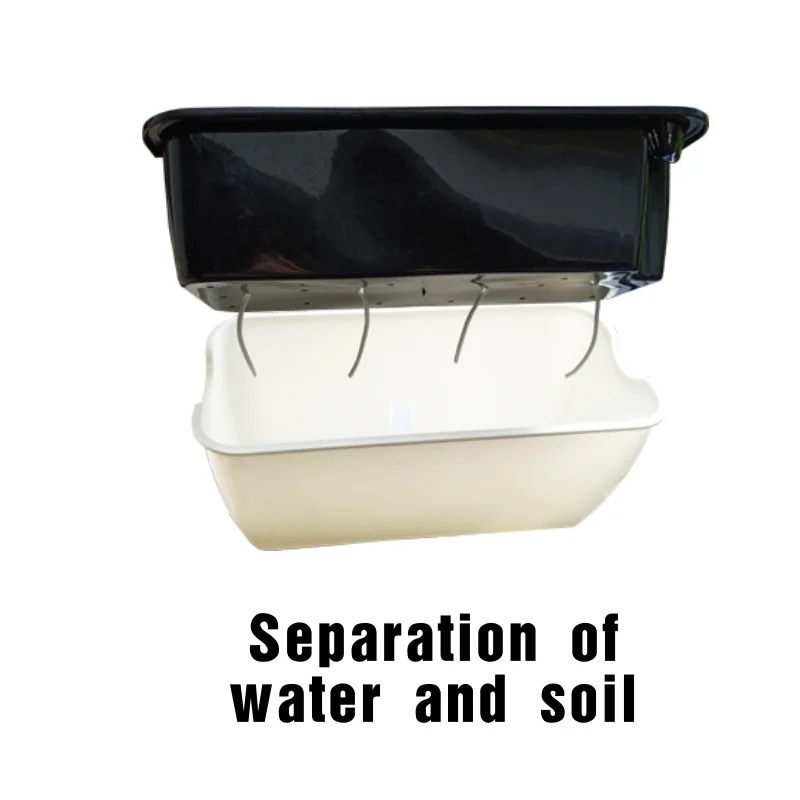 Outdoor Big Large Plastic Lazy Vegetable  Fruits Gardening Pots Modern Rectangular Self Watering Flower Pot