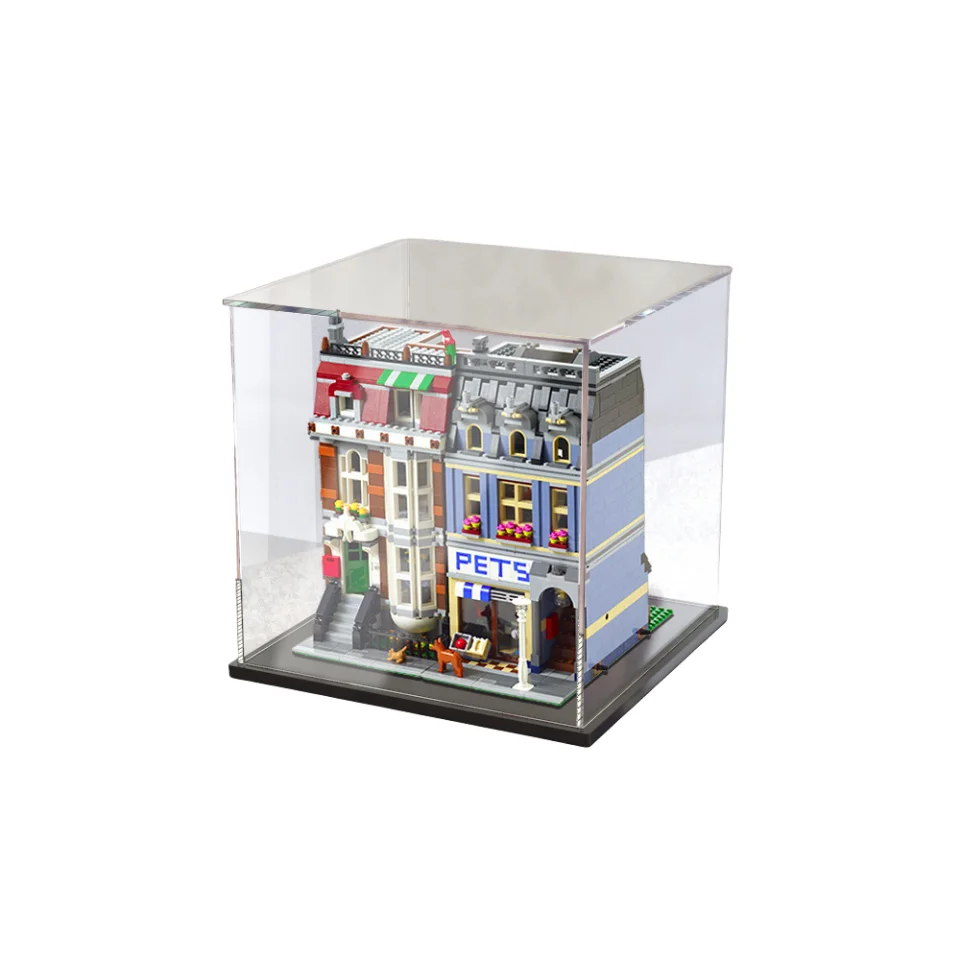 Black Clear Acrylic Display Case Collectibles Box Cube Organizer Riser Dustproof Protection Showcase Toy Figure Display Cases