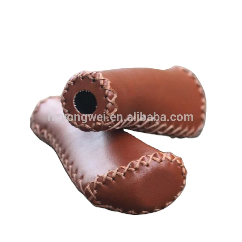 Ручная велосипедная ручка, винтажная ручка из коровьей кожи для городского велосипеда