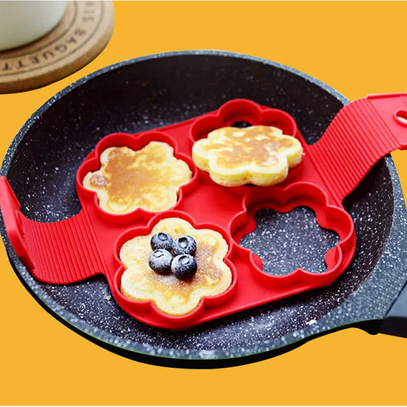 Egg Pancake Ring Nonstick Pancake Maker Mold Silicone Egg Cooker Fried Egg Shaper Omelet Moulds for Kitchen Baking Accessories