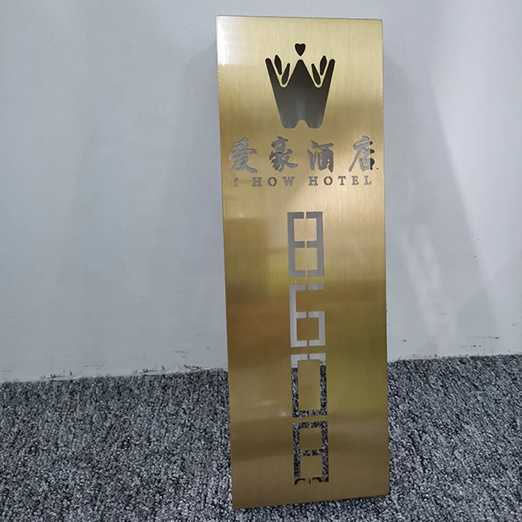 
Personalized stainless steel metal door sign house number sign for hotel room number sign 