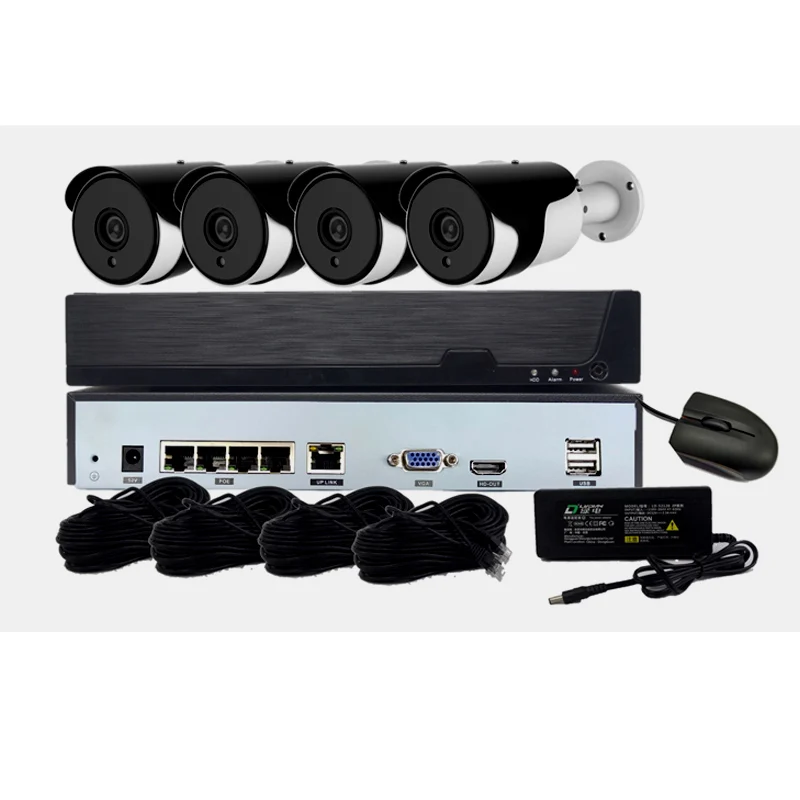 1080P IP KIT H.265 AI Humanoid 2MP POE NVR KIT IP CCTV camera AI POE KIT