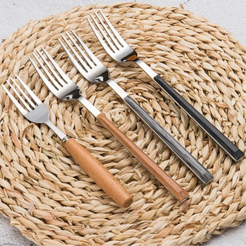 
Korean style stainless steel flatware,wooden plastic handle cutlery set 