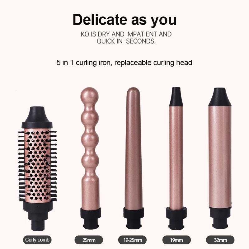 5 in 1 hair dryer 110V 220v  multi styler with curling Iron straightener multi functional professional hair dryer styling tool