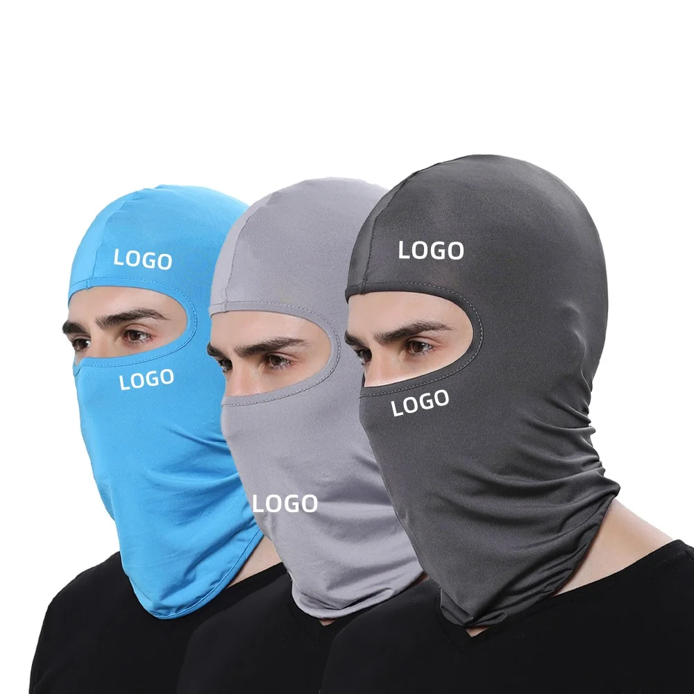 Ski Mask Solid Sunscreen Motorcycle Men 1 Hole Balaclava Polyester Full Face Ninja Cap Ski Mask Balaclava Custom Logo