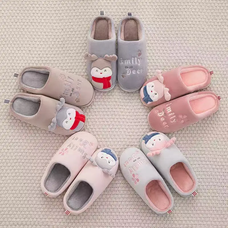 
Women Slippers Cartoon Cat Shoes Non-slip Soft Warm House Slippers Indoor Bedroom Lovers Couples Floor Shoes 