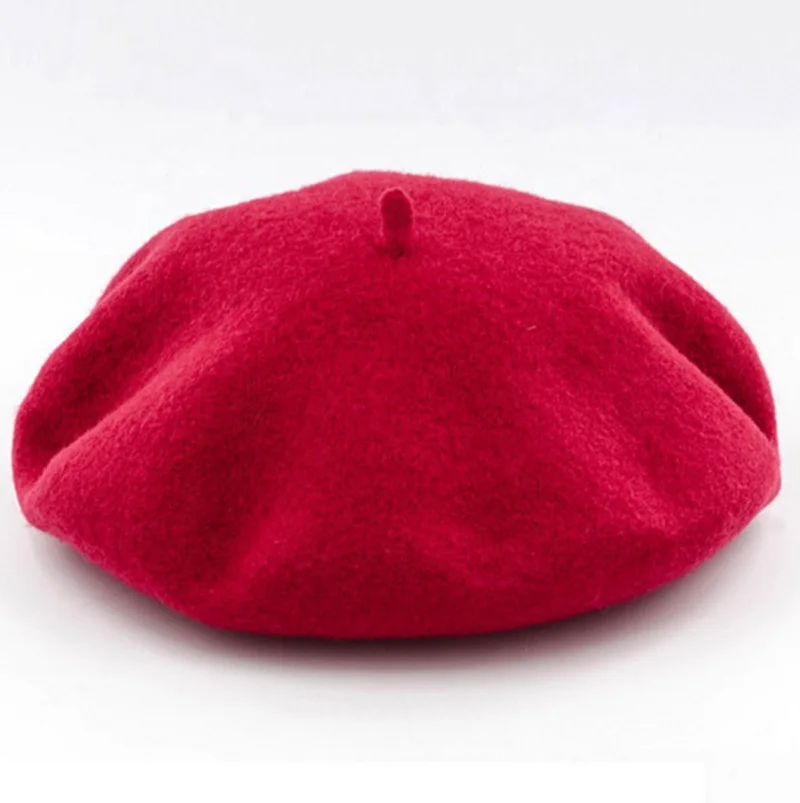 High Quality Fashion Embroidered 100% Wool Beret Hat Berets For Sale Beret Hat Custom Embroidery 100% Wool Cap For Women