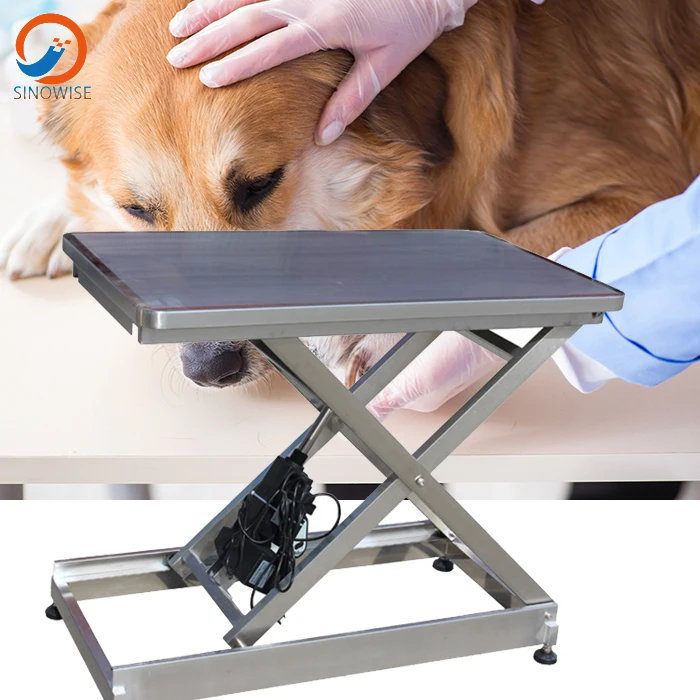 High quality  stainless steel Electric Lifting flat panel treatment table veterinary equipment animal surgery table