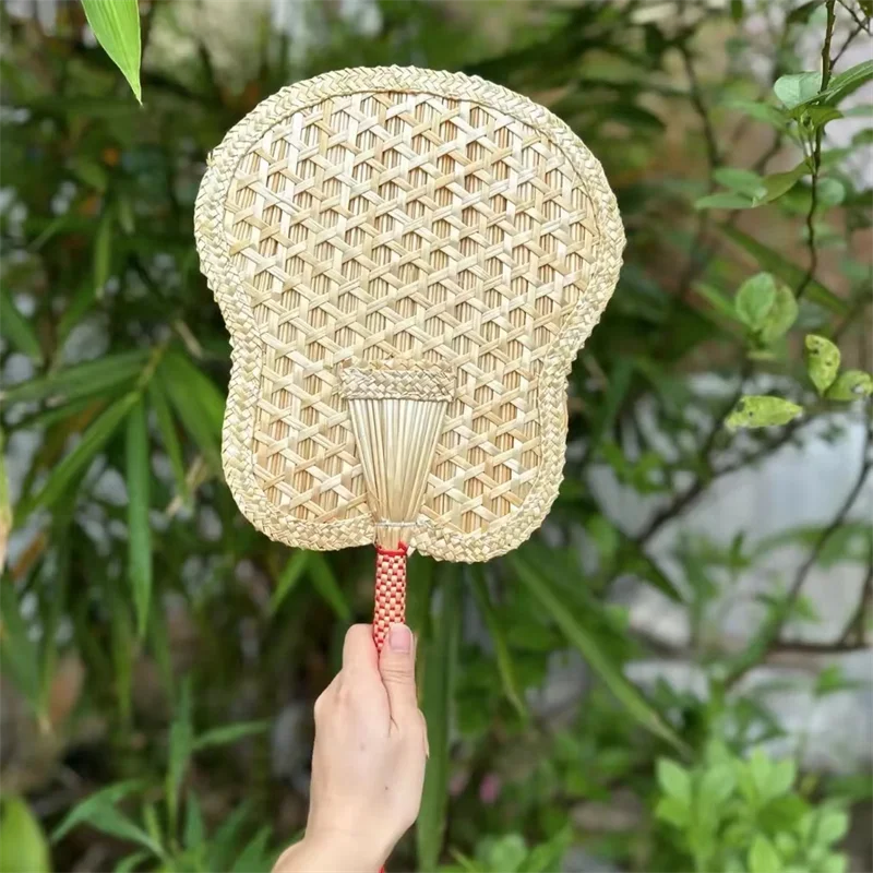 Hot sale new arrival handmade fan natural wheat straw hand woven custom hand fan handmade for cool in summer