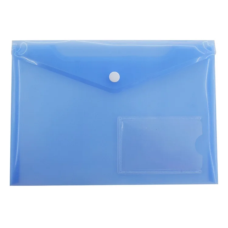 Plastic Envelopes Poly Envelopes A5 PP Snap Button Document Envelope File Folder Bag with Name Card Pocket