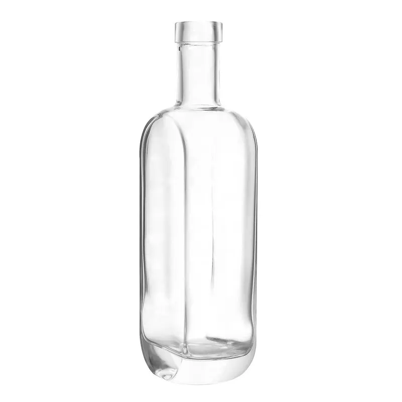 750ml Flint Glass London Spirits Glass Bottle Bar Top Oblong with 22mm Neck Diameter for Rum, Vodka, Whisky, Gin