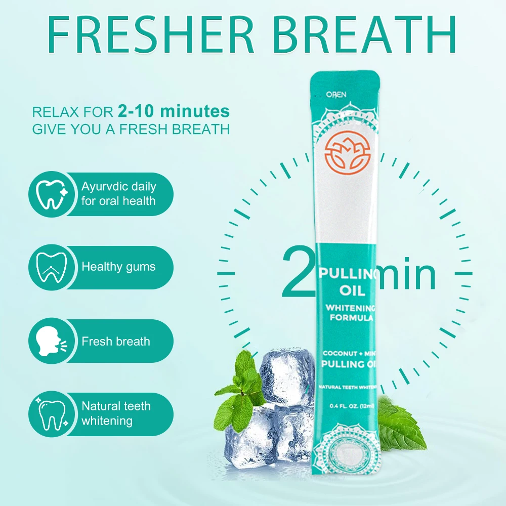 Fresh Breath Mouthwash Oil Pulling Mouth Wash 12x20 pcs Natural Seed Oil Extract Concentrated Mouthwash