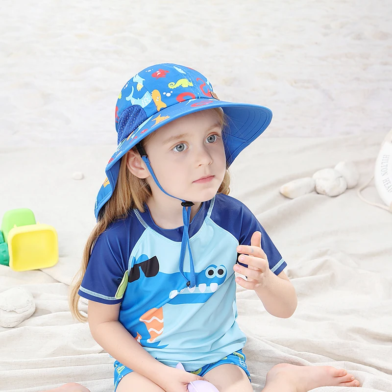 Оптовая продажа, высокое качество, индивидуальная торговая марка, Детская кепка, дышащая мягкая полиэфирная рыболовная шляпа, модные детские Панамы для рыбалки