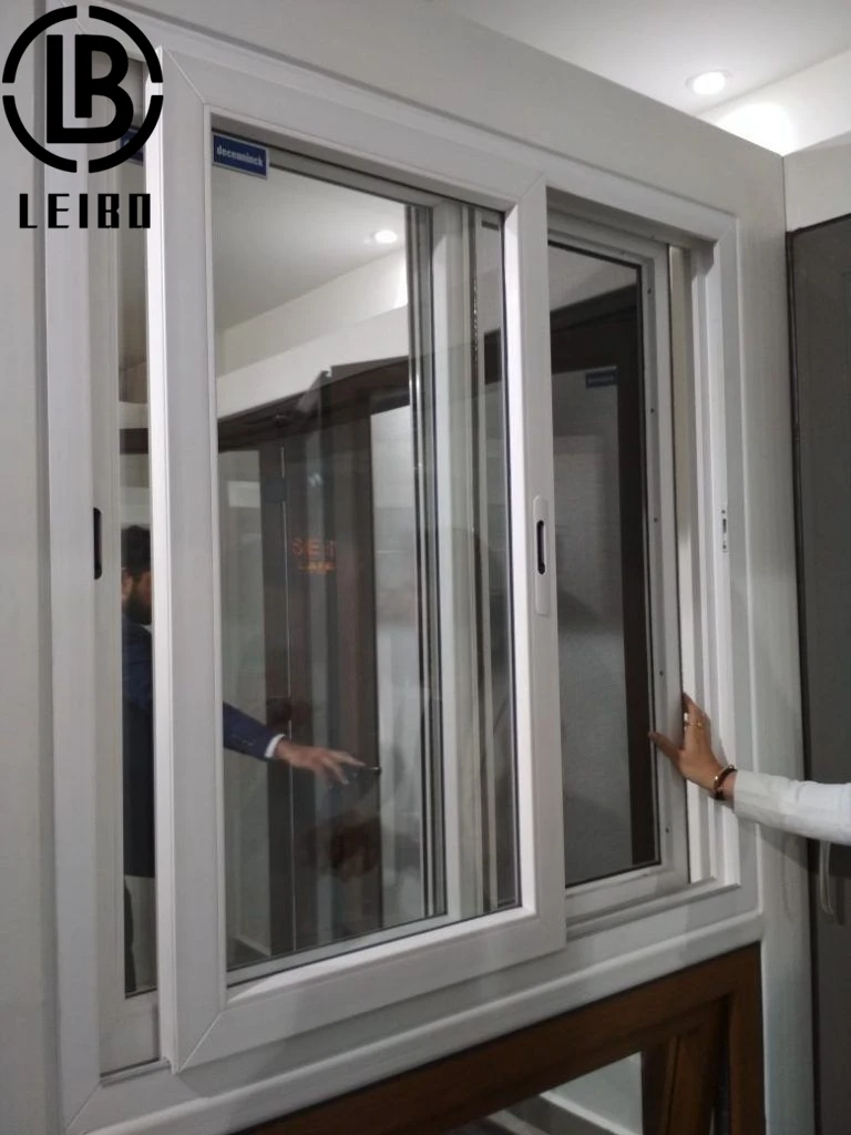 American Style Glass Sliding Door Conch Brand Profile Home Windows PVC / UPVC Sliding Windows